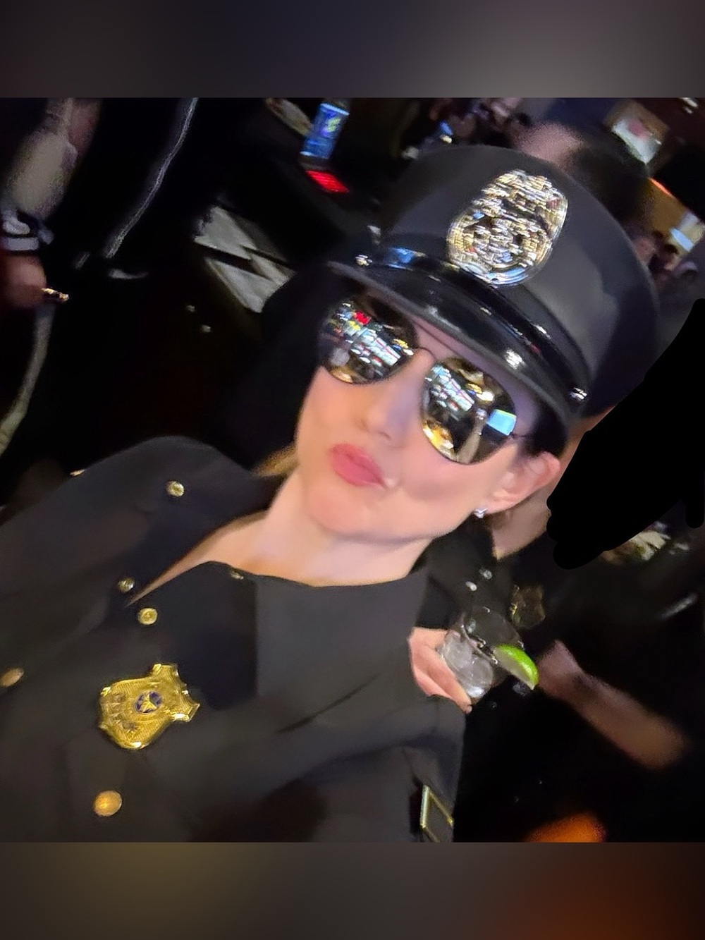 Costume (7) Police Hat Silver Badge Halloween SET
